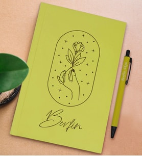 BK Gift Kişiye Özel İsimli Sarı Sert Kapaklı Defter ve Tükenmez Kalem Seti, Arkadaşa Hediye, Yeni İş Hediyesi, Doğum Günü Hediyesi (Model 6)