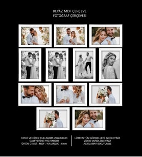 12 Adet 10x15 Çerçeve - Mdf Çerçeve - Fotoğraf Çerçevesi (Beyaz)