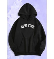 Newyork Baskılı Oversize Sweatshirt (Siyah)