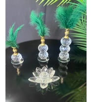 Seraph Gold Dekoratif Tüylük ve Lotus (Beyaz - Gümüş)