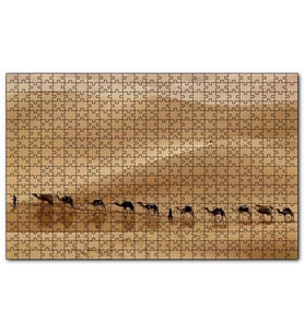 Cakapuzzle Libya Çölünde Deve Kervanı Puzzle Yapboz MDF (Ahşap) (1000 Parça)