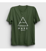 Presmono Unisex Sarı Logo 30 Seconds To Mars T-Shirt 171802tt (Haki)