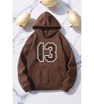 Blackstar 13 Baskılı Unisex Oversize Sweatshirt (Kahverengi)