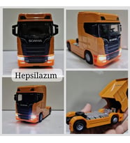 Scania Kafa Oyuncak Tır V8 R730 Taşıyıcı Scania Kupa S-770 Model Diecast 12 Cm Maket Koleksiyon (Turuncu)