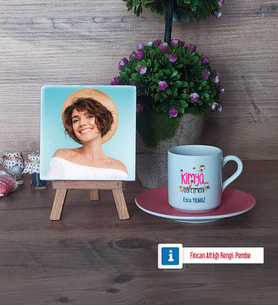 Kimya Öğretmeni Fotoğraflı Dekoratif Taş, Ahşap Altlıklı Türk Kahvesi Fincanı Hediye (Model 6)