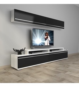 Decoraktiv Ekoflex 5 Mdf Tv Ünitesi Tv Sehpası (Beyaz-Siyah)