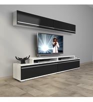 Decoraktiv Ekoflex 5 Mdf Tv Ünitesi Tv Sehpası (Beyaz-Siyah)