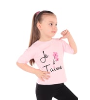Toontoy Kız Bebek Le Taime Baskılı Tişört (Pembe)