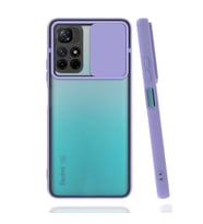 Xiaomi Poco M4 Pro 5G Kılıf Lensi Sürgülü Kamera Koruyucu Kılıf (Lila)