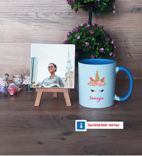 Unicorn Fotoğraflı Dekoratif Taş, Kupa Bardak Beyaz Hediye (Model 4)