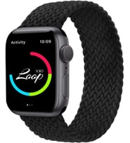 Apple Watch 44/45/46/49mm Kordon Medium Örgü Solo Loop Kordon 32 147mm 2/3/4/5/6 (Siyah)