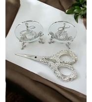 Bionda Cam Yüzük Yükselticisi ve Söz Makası Seti (Krem)
