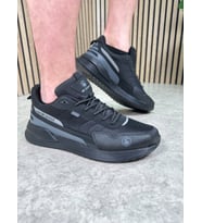 Günlük Erkek Sneaker Bağcıklı Kalın Tabanlı Rahat Hafif Spor Ayakkabı 2019 (Siyah - Füme)