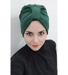 Kadın Çapraz Bone (Zümrüt Yeşili)
