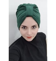 Kadın Çapraz Bone (Zümrüt Yeşili)