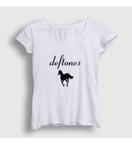 Presmono Kadın Sarı Horse Deftones T-Shirt 380873tt (Beyaz)