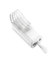 30000mah 1USB CAMPING IŞIK Mikro Lightning Iphone 1Type-c Kablolu LCD Powerbank Taşınabilir Batarya (Beyaz)