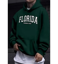 Florida Baskılı Oversize Sweatshirt (Yeşil)