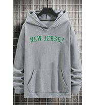Unisex New Jersey Baskılı Sweatshirt (Gri)