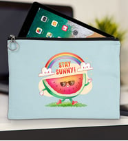 BK Gİft Yaz Temalı-7 Tablet Çantası 30x21cm(12 Renk Seçeneği), Ipad Çantası, Baskılı Tablet Kılıfı (Açık Mavi)
