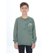 Toontoy Erkek Çocuk New Project  Baskılı Sweatshirt (Yeşil)