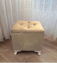 Lüks Sandıklı Tabure Puf 45 x 45 cm (Vizon)