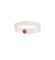 Kadir Jewellery 925 Ayar Gümüş Kaplama El İşçiliği Zirkon Taşlı Kadın Kelepçe Bilezik (Kırmızı)