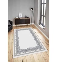 Dijital Baskılı Yıkanabilir Kaymaz Modern Renkli Salon Halısı Mutfak Halısı Yolluk ND-HY-883 (Gri)