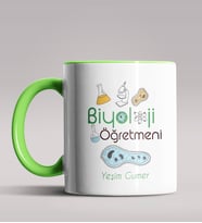 Kişiye Özel Biyoloji Öğretmeni Tasarımlı Siyah Renk Kupa Bardak 5 (Yeşil)