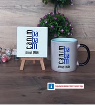 Babaya Hediye Dekoratif Taş, Kupa Bardak Kırmızı Hediye (Model 8)