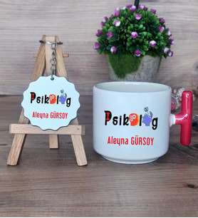 Psikolog Hediye Seti Kupa Bardak T Kulplu ve Anahtarlık Psikoloğa Hediye (Model 1)