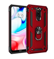 Xiaomi Redmi 8 Kılıf Yüzüklü Zırh Tank Vega (Kırmızı)