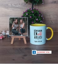 Ablaya Hediye Fotoğraflı Dekoratif Taş, Kupa Bardak Beyaz Hediye (Model 7)