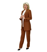 Kadın Ceket Pantolon Bluz 3 Lü Takım BGL-ST03808 (Taba)