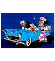 Cakapuzzle Mickey Mouse Minnie Mouse Dona Duck Otomobil Puzzle Yapboz MDF(Ahşap) (1000 Parça)