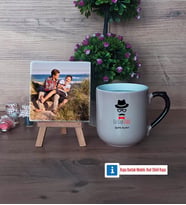 En Cool Baba Fotoğraflı Dekoratif Taş, Kupa Bardak Beyaz Hediye Babaya Hediye (Model 10)