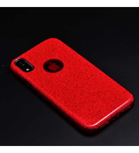 Uyumlu Model Apple iPhone XR 6.1 Kılıf Simli Parlak Shining Kapak (Kırmızı)