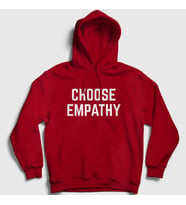Presmono Unisex Gri Choose Empathy Selena Gomez Kapüşonlu Sweatshirt 320089tt (Kırmızı)