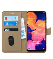 Microsonic Samsung Galaxy A10 Kılıf Fabric Book Wallet (Gold)