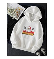 Hohoo Noel Baba Yeni Yıl Kapşonlu Sweatshirt (Beyaz)