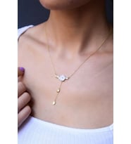 Papatya Silver 925 Ayar Gümüş Yasemin Çiçeği Kolye (Altın)