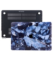 MacBook Pro Retina Kılıf HardCase A1425 A1502 2012/2015 Uyumlu Kılıf Mermer08 (Dark Denim)