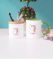 Unicorn Kupa Bardak Lacivert ve Kalemlik (Model 7)