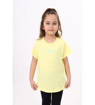 Toontoy Kız Çocuk Baskılı Tişört (Açık Sarı)
