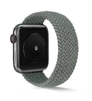 Apple Watch 38mm KRD-38 Hasır Örgü Dizayn Medium Kordon (Koyu Yeşil)