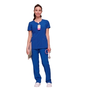 Cherokee Infinity CKE2624A - CKE1123A  Medikal Giyim Doktor Scrubs Cerrahi Takım Likralı Hastane Üniforması (Kraliyet Mavisi)