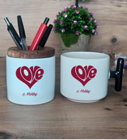 Love Sevgili Hediye Sepeti Kupa Bardak T Kulplu, Kalemlik Hediyeleri Sevgiliye Sevgililer Günü Hediyesi (Model 6)