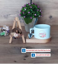 İsme Özel İsim Yazılı Kupa Bardak Beyaz ve Fotoğraflı Ahşap Anahtarlık Hediye (Model 8)