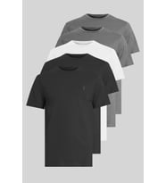 Unisex Tişört Çok Renkli Standart Kesim Bisiklet Yaka %100 Pamuk 5'li Tişört Paketi (Kahverengi)
