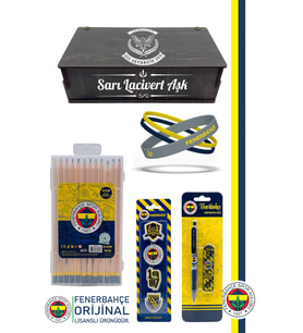 Fenerbahçe Orijinal Lisanslı Kalem Bileklik Kuru Boya Silgi Hediyelik Set (Sarı)